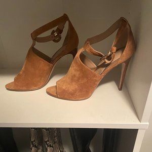 suede Burberry heels